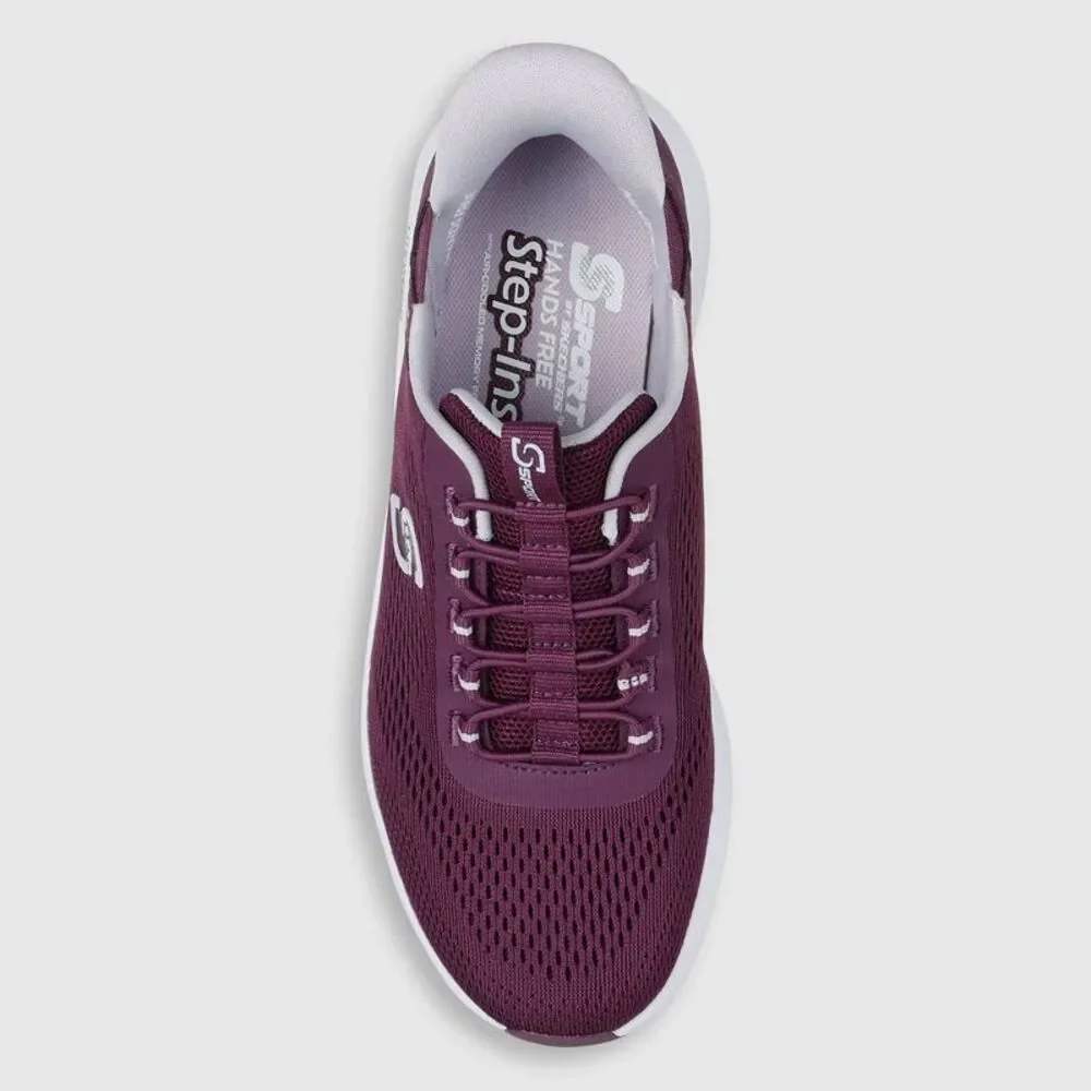 Skechers Women's Plum Knit Slip-On Sneakers with White Sole